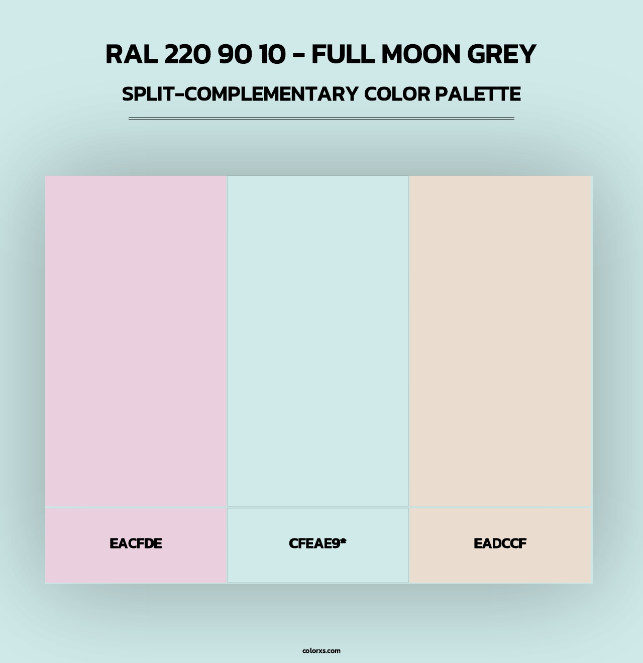 RAL 220 90 10 - Full Moon Grey - Split-Complementary Color Palette