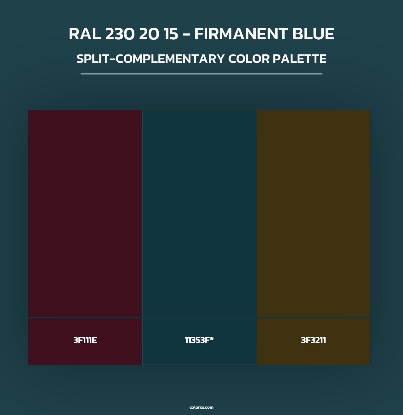 RAL 230 20 15 - Firmanent Blue - Split-Complementary Color Palette