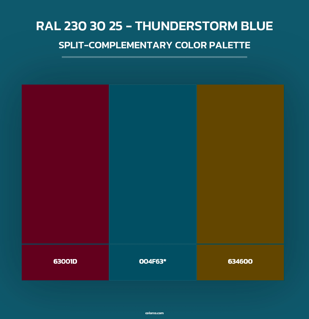 RAL 230 30 25 - Thunderstorm Blue - Split-Complementary Color Palette