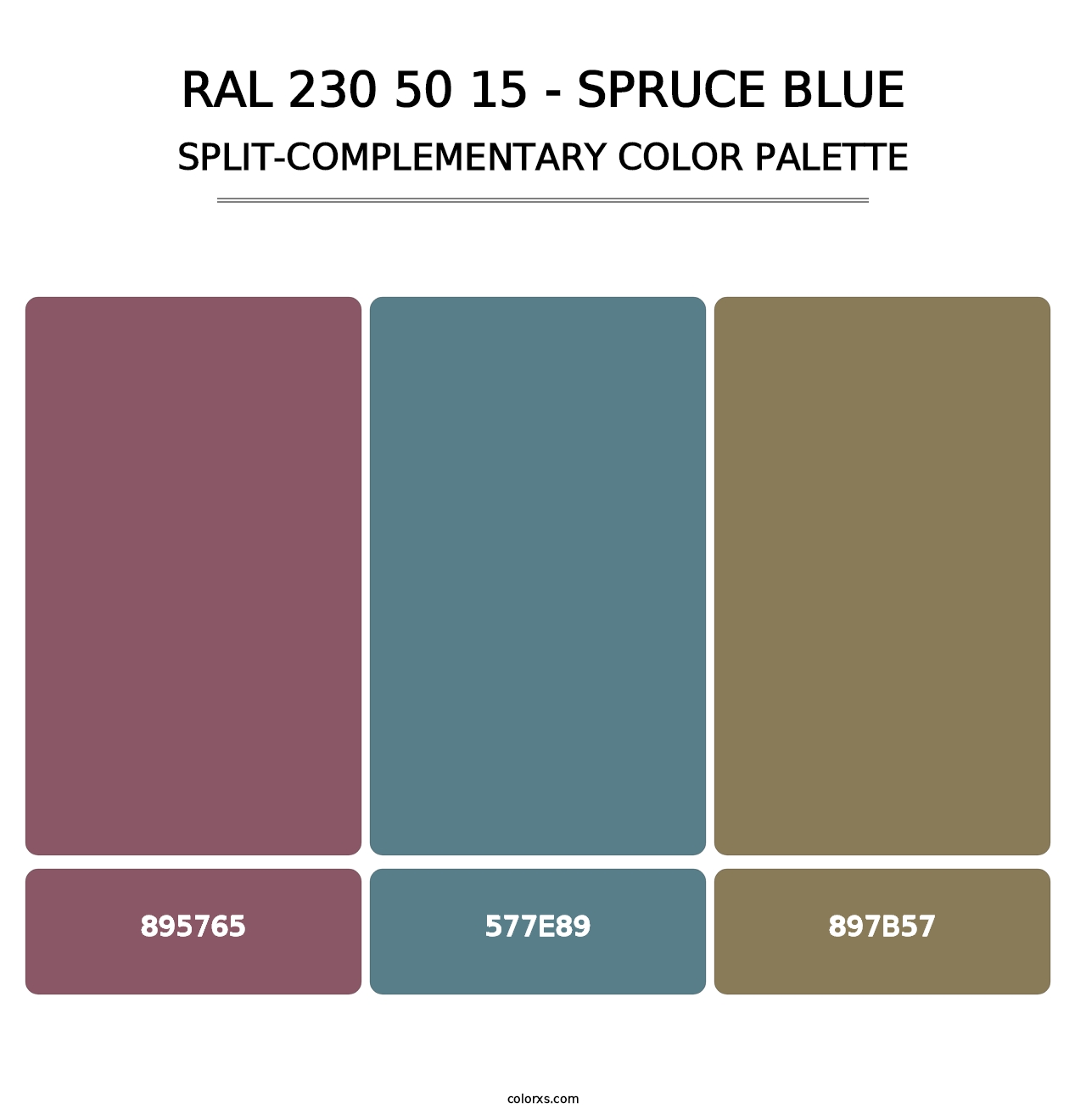 RAL 230 50 15 - Spruce Blue - Split-Complementary Color Palette
