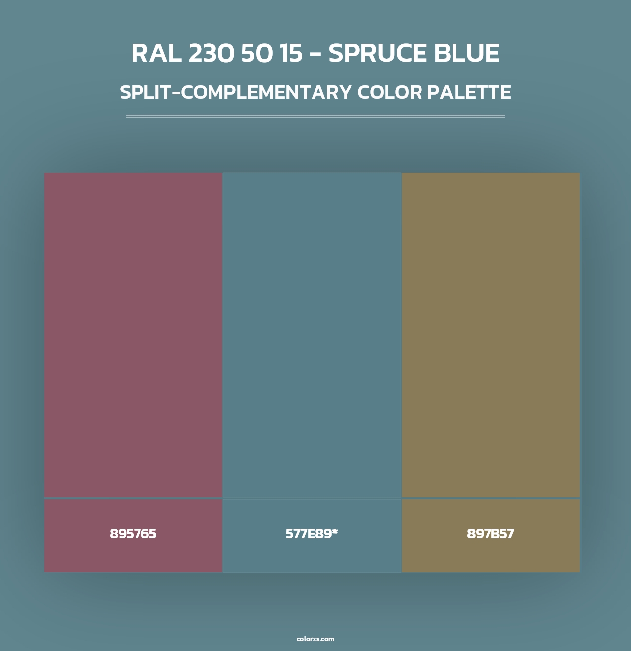 RAL 230 50 15 - Spruce Blue - Split-Complementary Color Palette