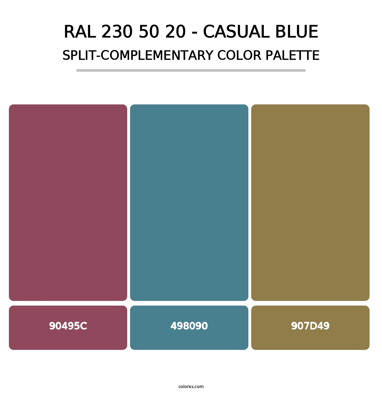 RAL 230 50 20 - Casual Blue - Split-Complementary Color Palette