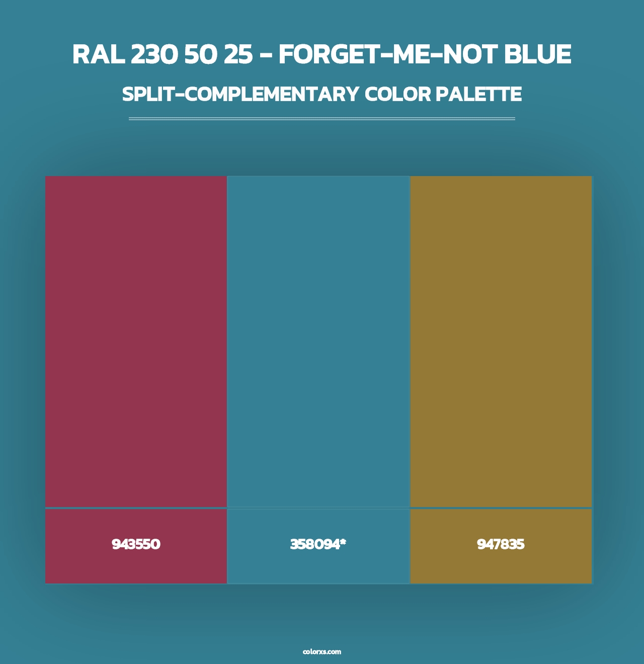 RAL 230 50 25 - Forget-Me-Not Blue - Split-Complementary Color Palette