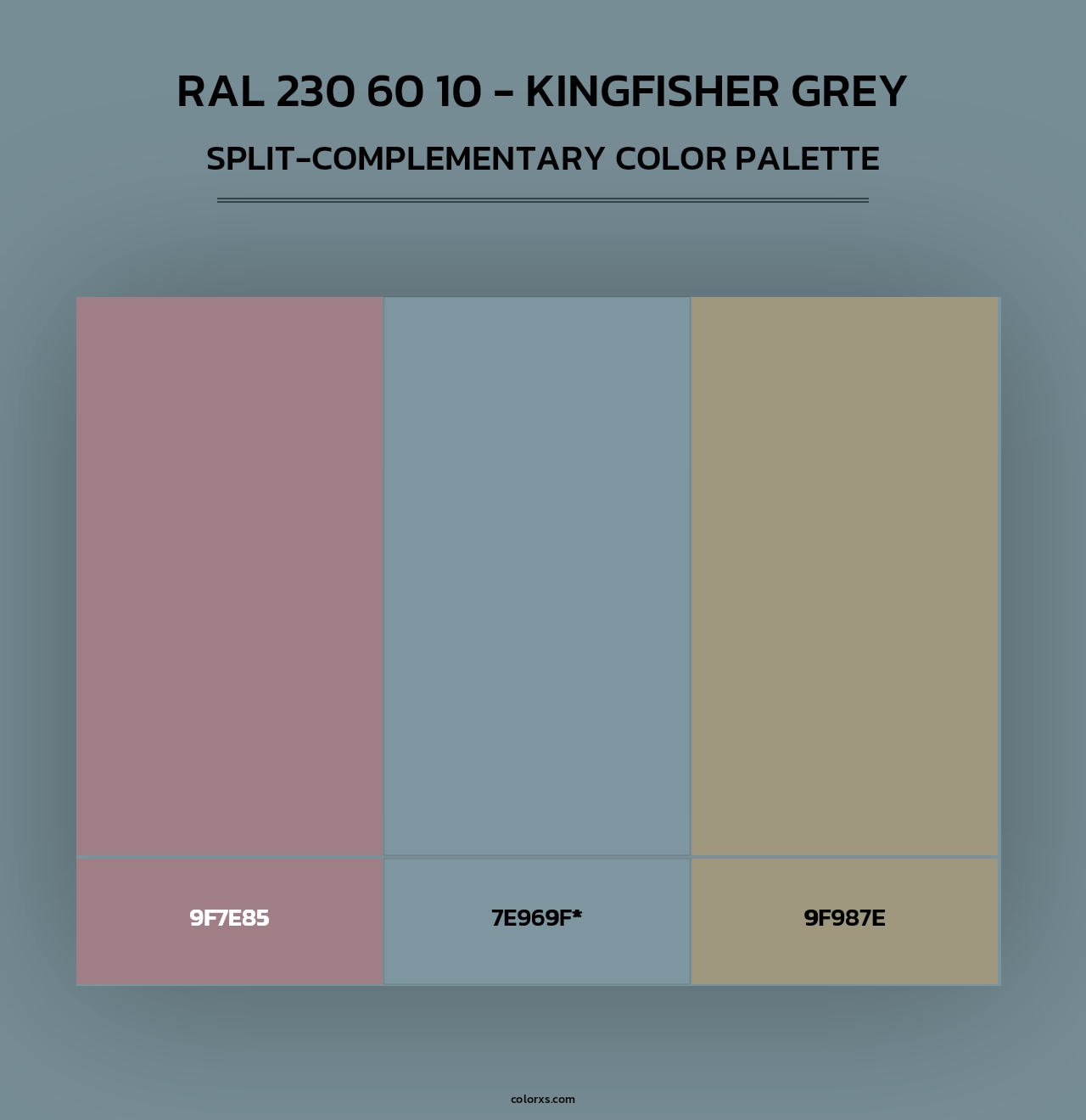 RAL 230 60 10 - Kingfisher Grey - Split-Complementary Color Palette