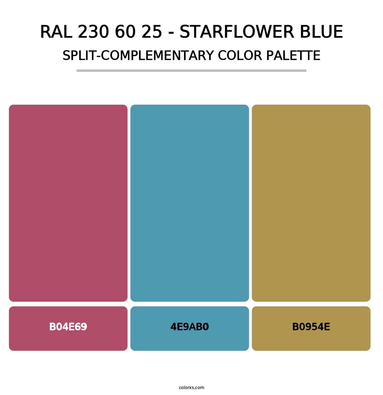 RAL 230 60 25 - Starflower Blue - Split-Complementary Color Palette