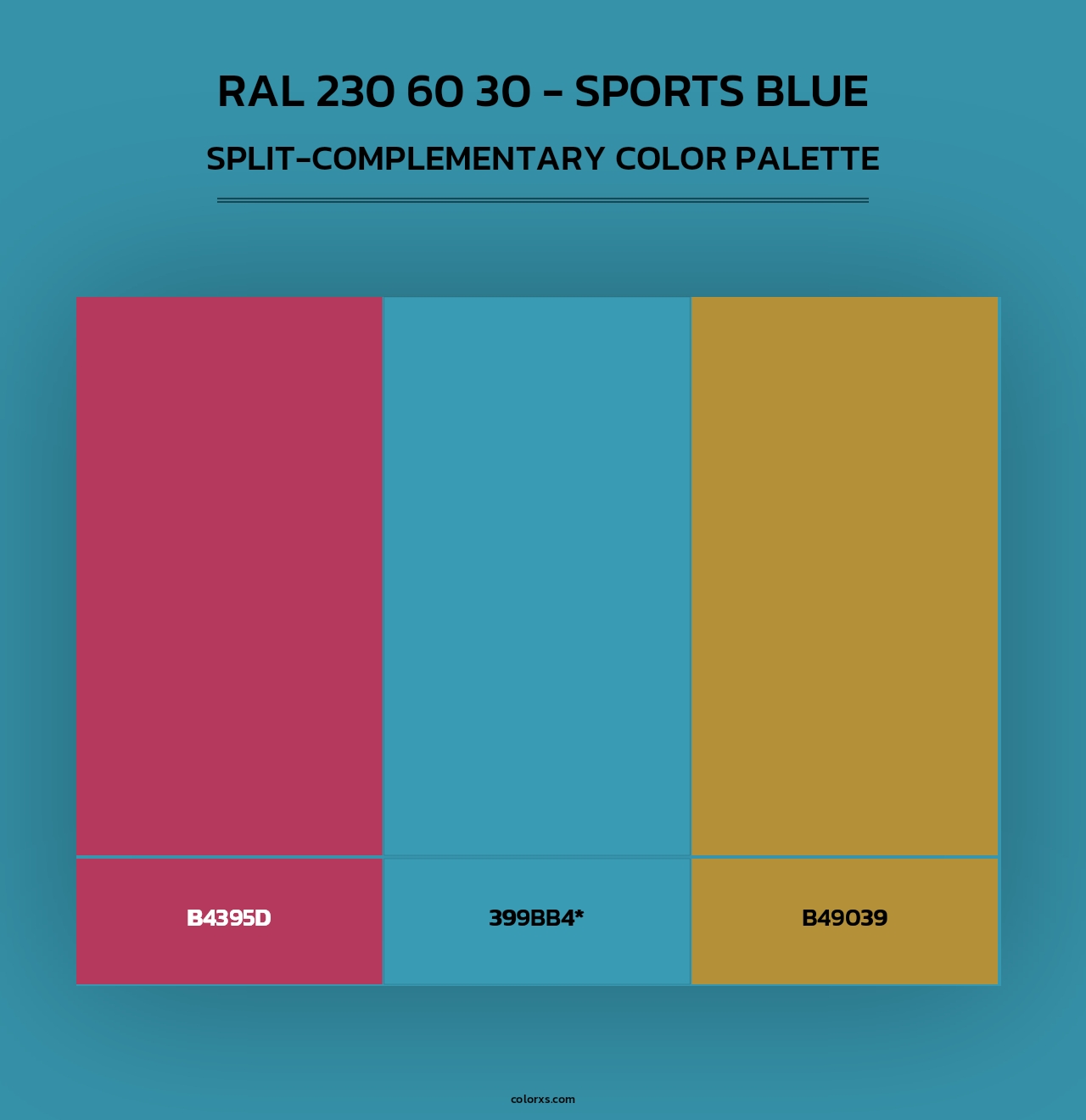 RAL 230 60 30 - Sports Blue - Split-Complementary Color Palette