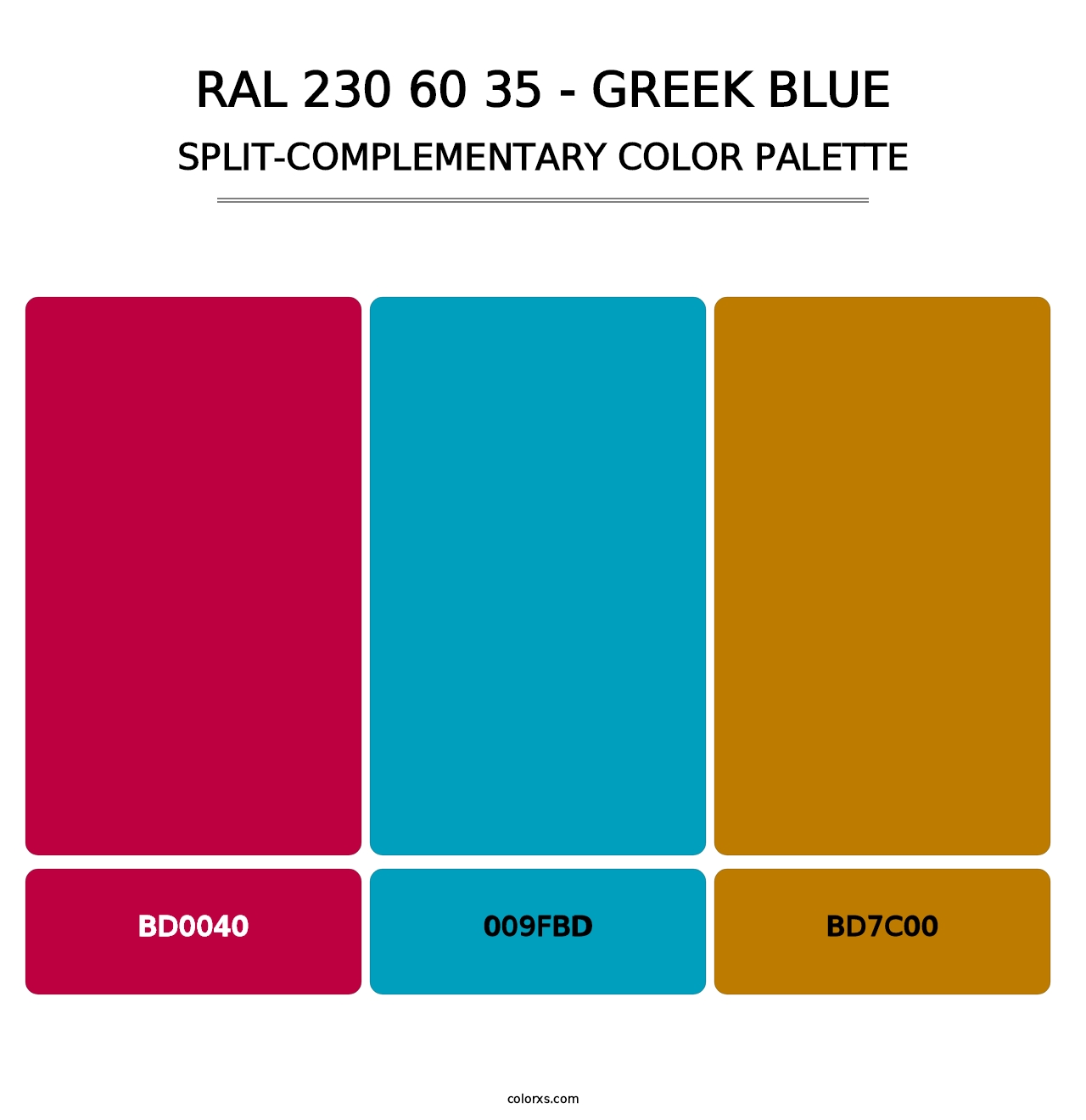 RAL 230 60 35 - Greek Blue - Split-Complementary Color Palette