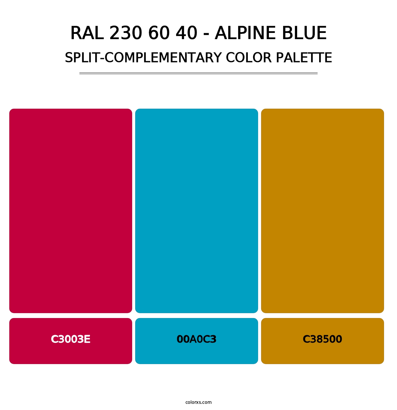 RAL 230 60 40 - Alpine Blue - Split-Complementary Color Palette