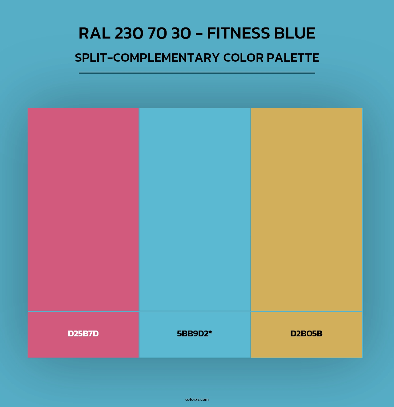 RAL 230 70 30 - Fitness Blue - Split-Complementary Color Palette