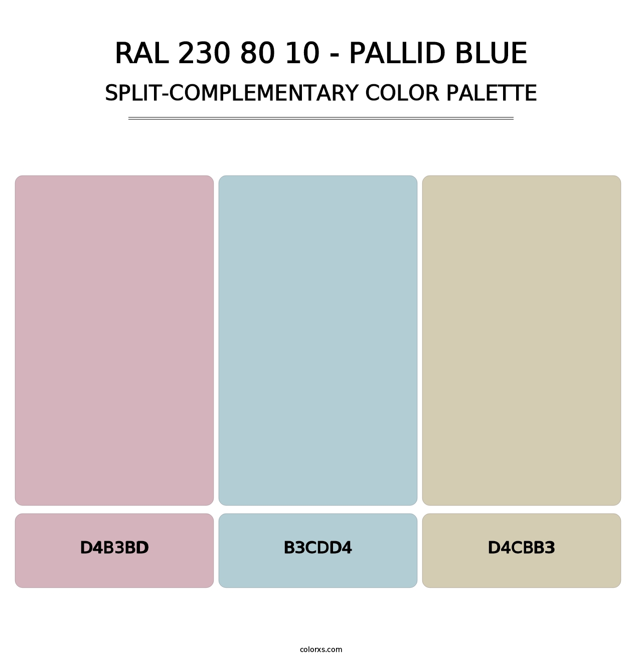 RAL 230 80 10 - Pallid Blue - Split-Complementary Color Palette