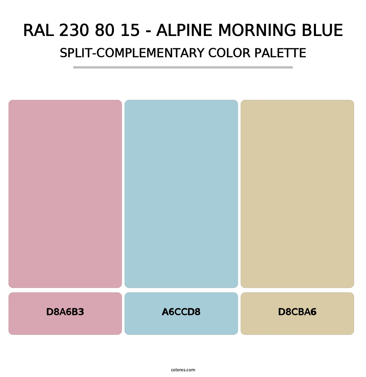 RAL 230 80 15 - Alpine Morning Blue - Split-Complementary Color Palette