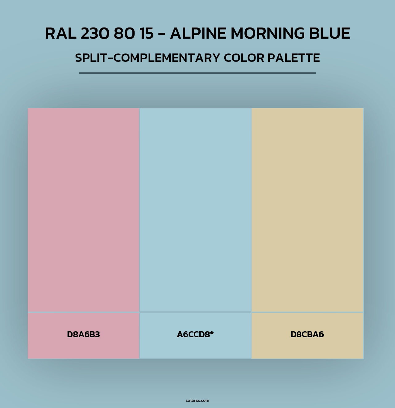 RAL 230 80 15 - Alpine Morning Blue - Split-Complementary Color Palette