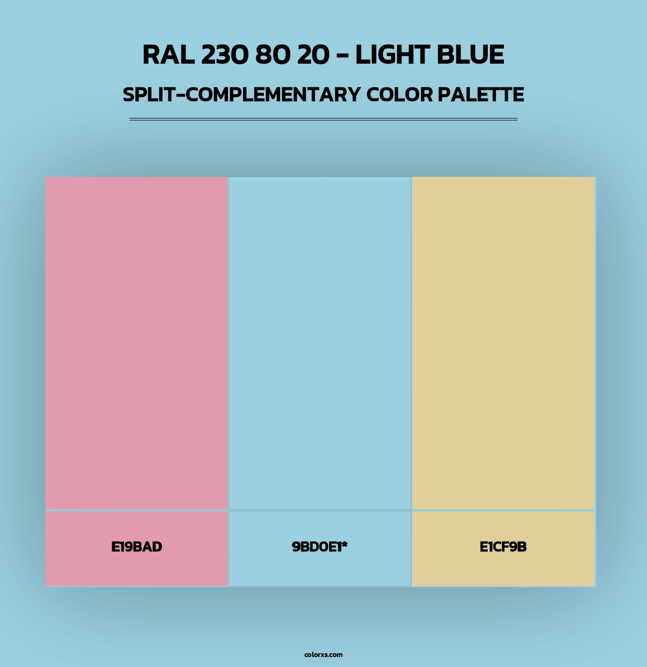 RAL 230 80 20 - Light Blue - Split-Complementary Color Palette