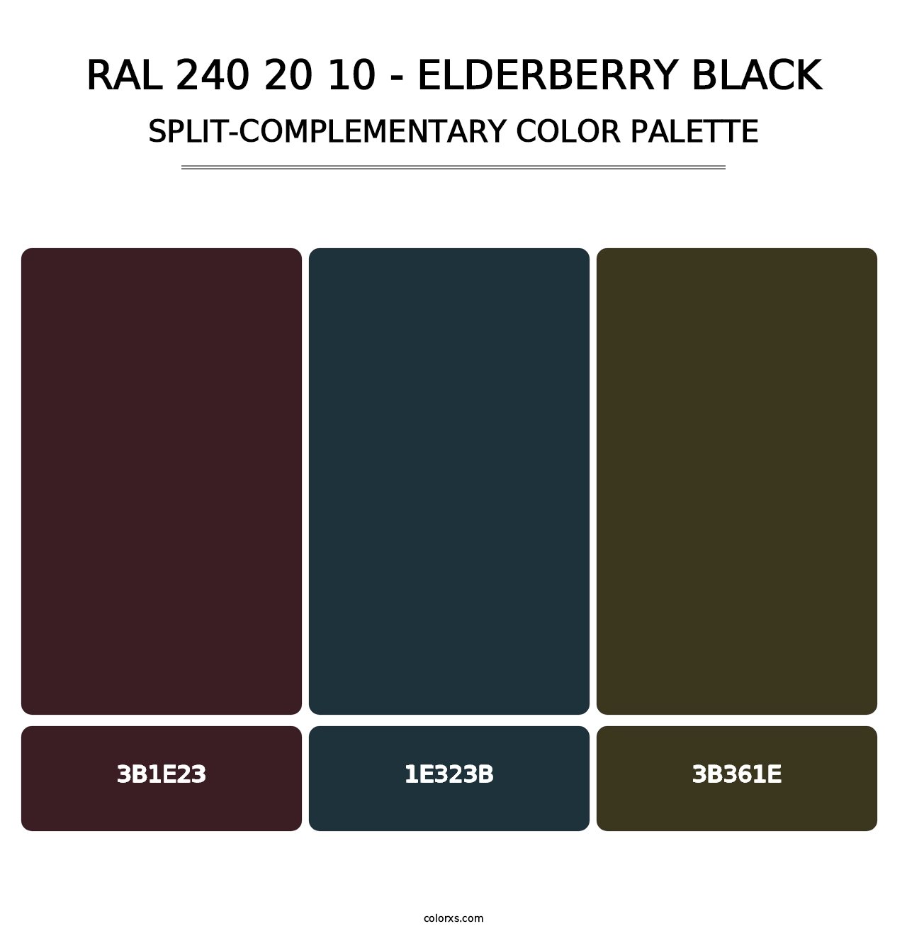 RAL 240 20 10 - Elderberry Black - Split-Complementary Color Palette