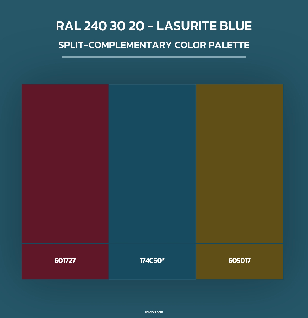 RAL 240 30 20 - Lasurite Blue - Split-Complementary Color Palette