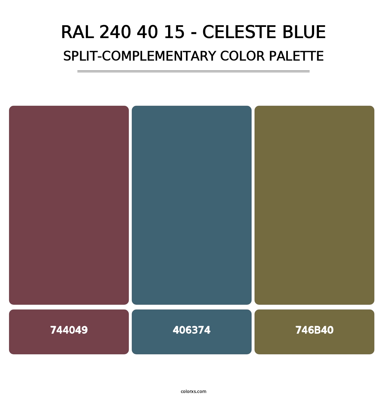 RAL 240 40 15 - Celeste Blue - Split-Complementary Color Palette