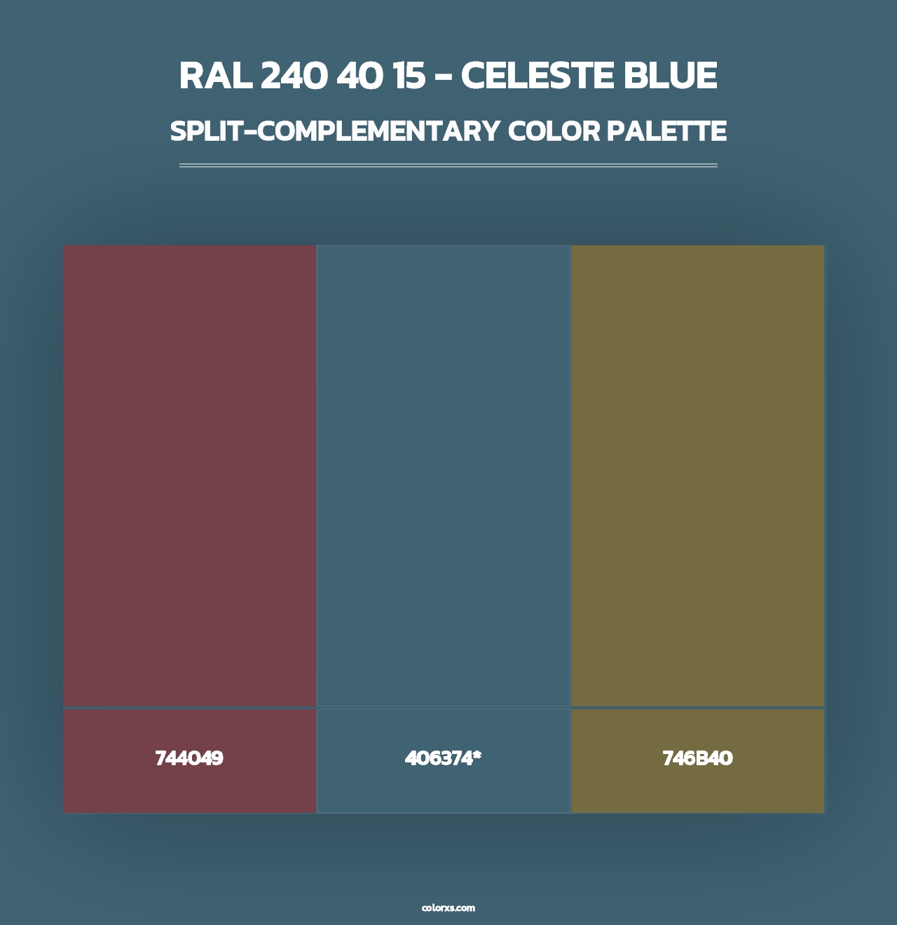 RAL 240 40 15 - Celeste Blue - Split-Complementary Color Palette