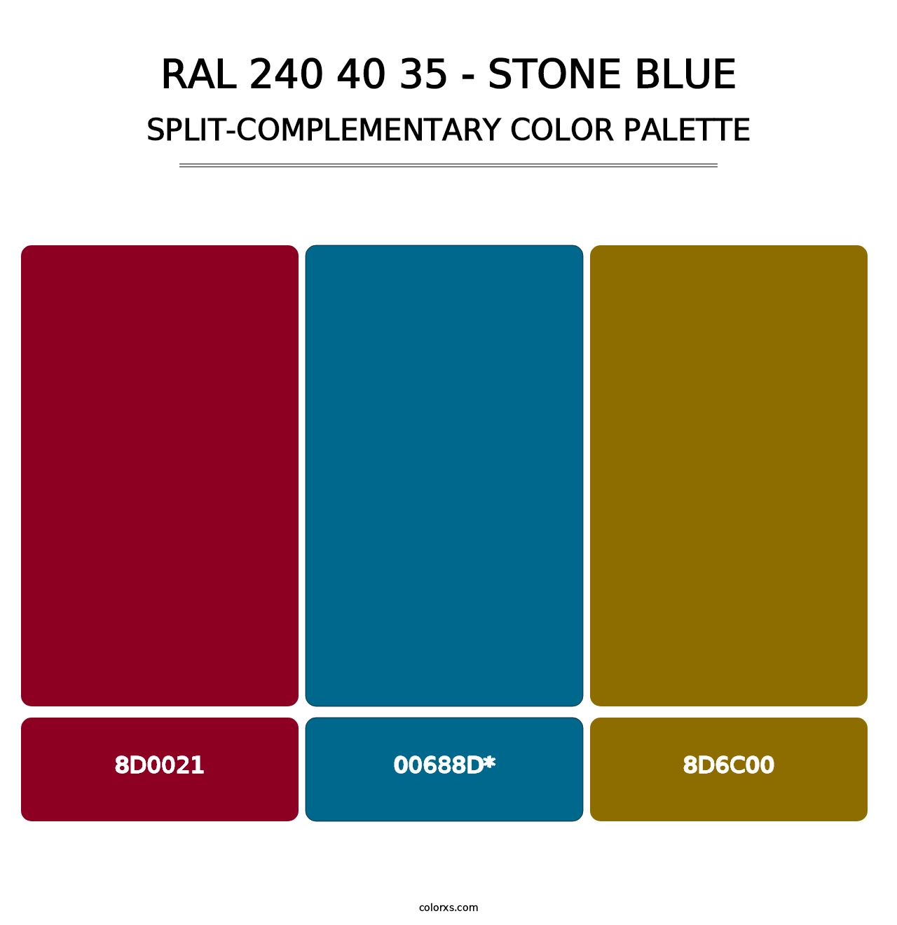 RAL 240 40 35 - Stone Blue - Split-Complementary Color Palette