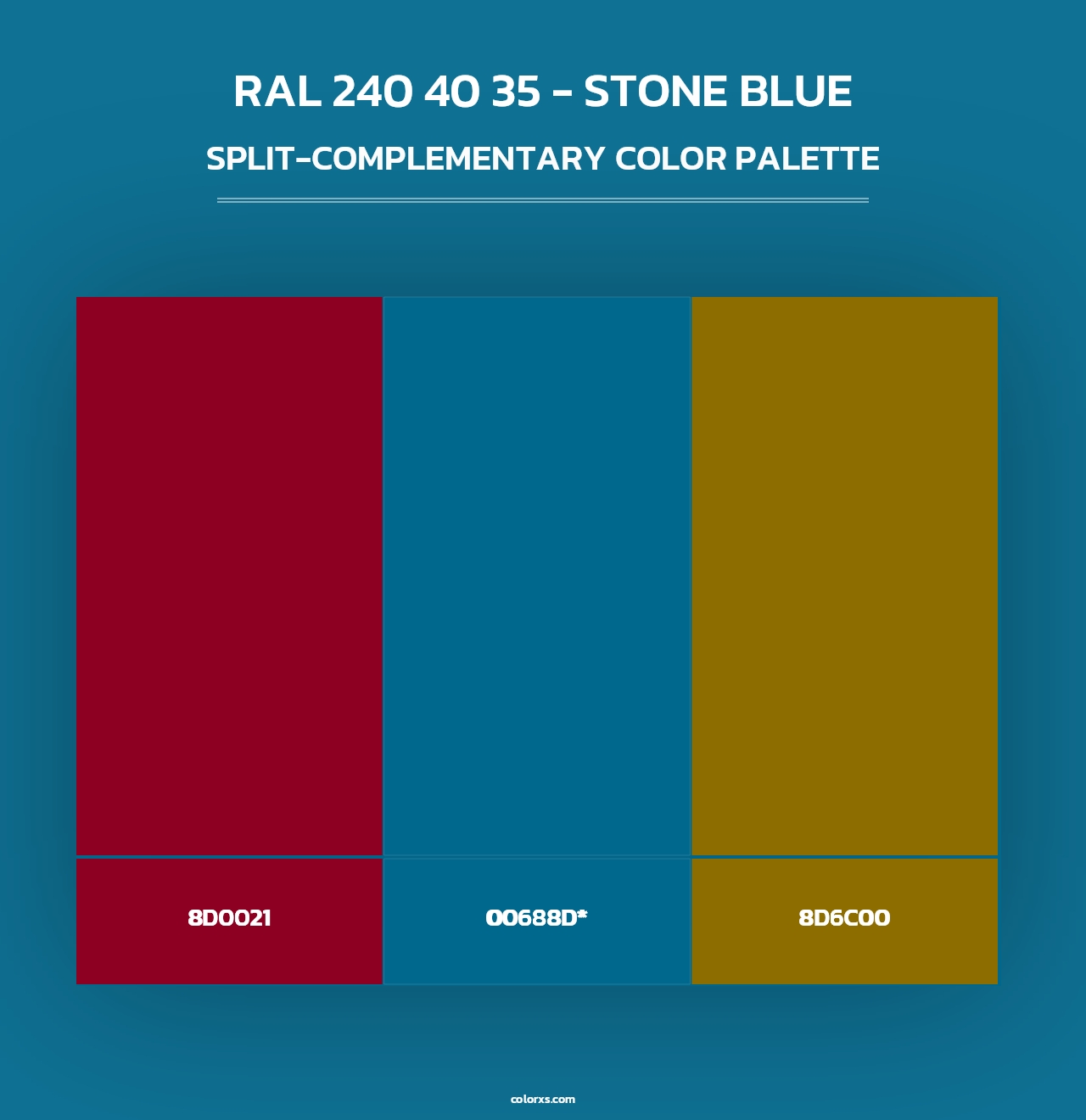 RAL 240 40 35 - Stone Blue - Split-Complementary Color Palette