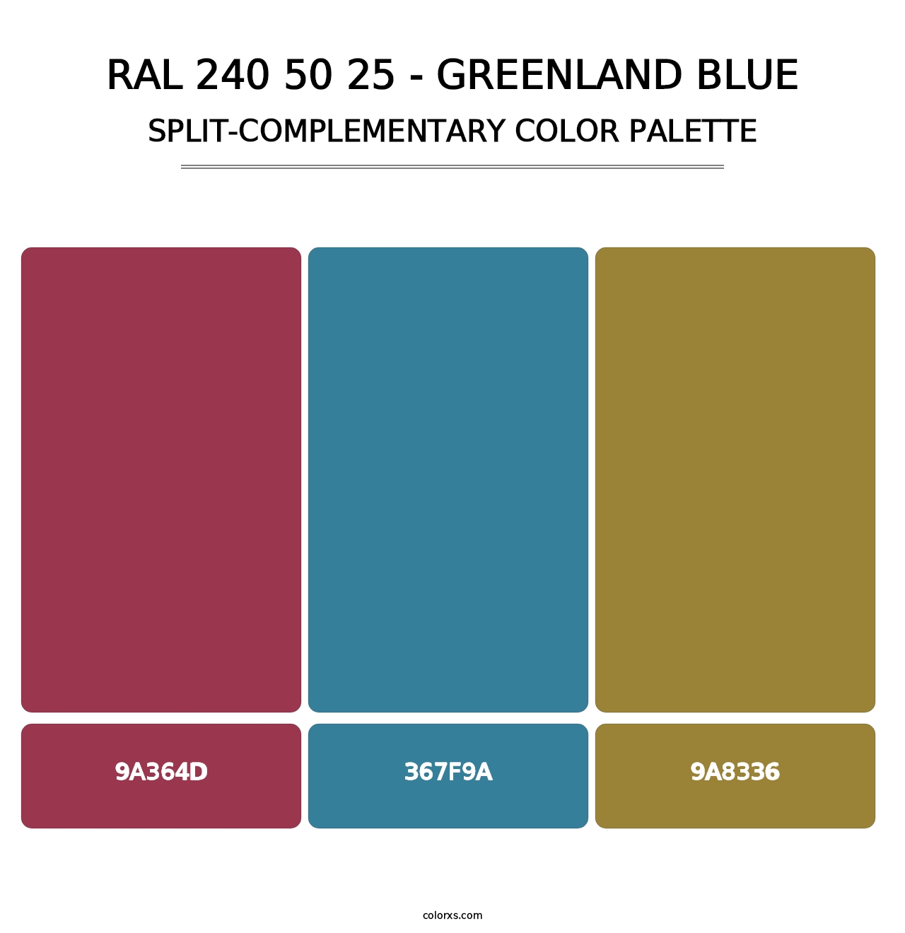 RAL 240 50 25 - Greenland Blue - Split-Complementary Color Palette