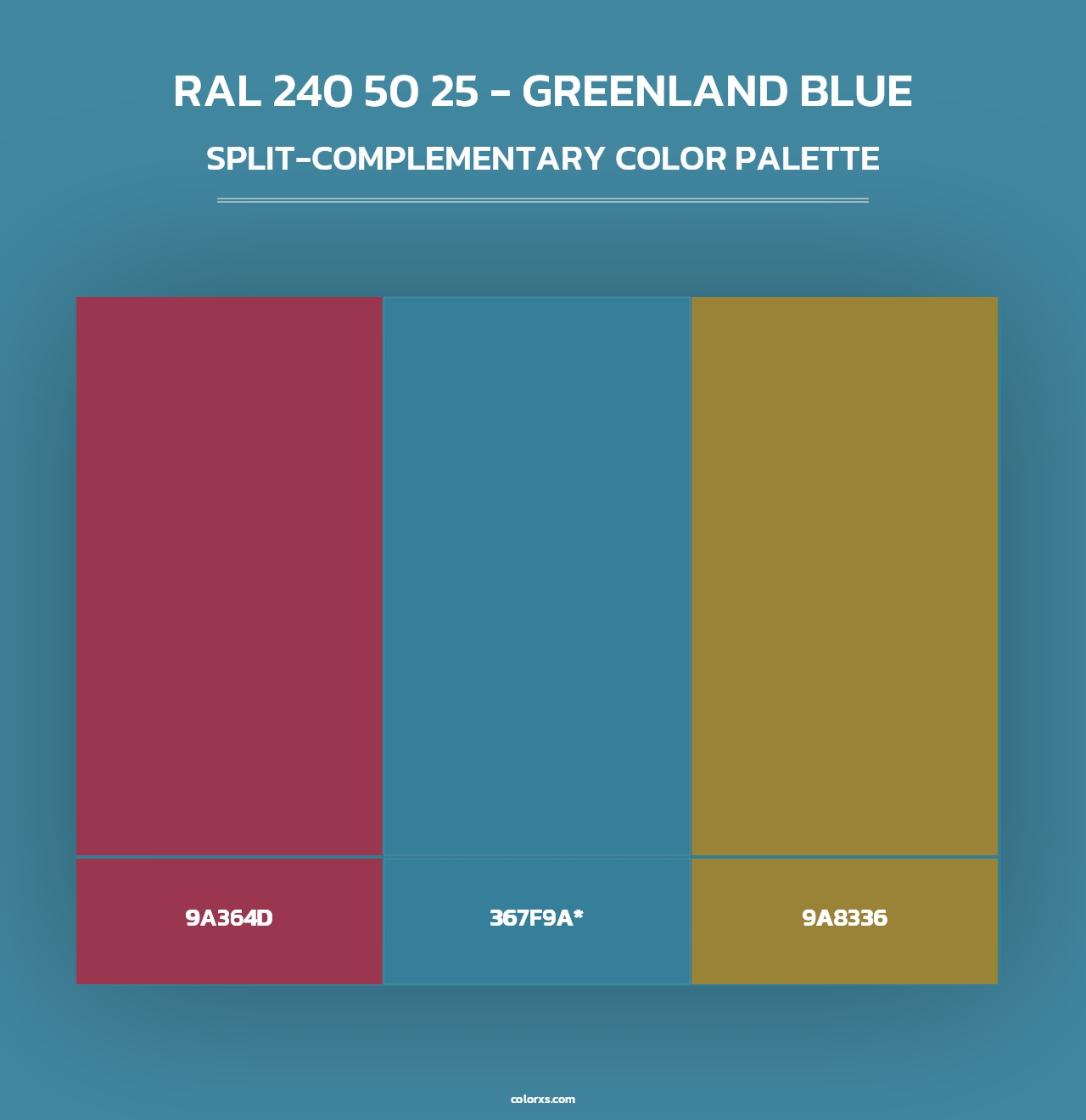 RAL 240 50 25 - Greenland Blue - Split-Complementary Color Palette