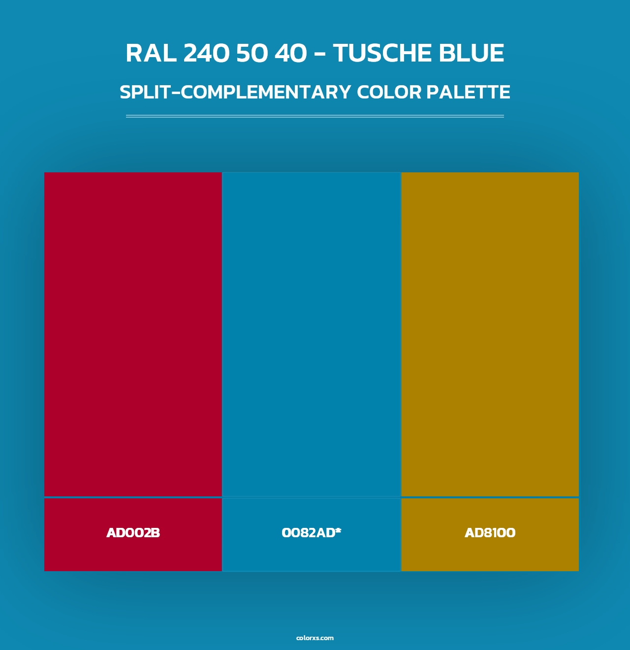RAL 240 50 40 - Tusche Blue - Split-Complementary Color Palette