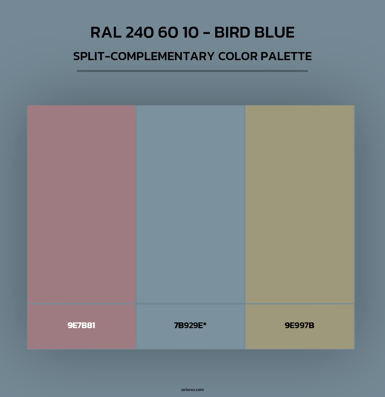 RAL 240 60 10 - Bird Blue - Split-Complementary Color Palette