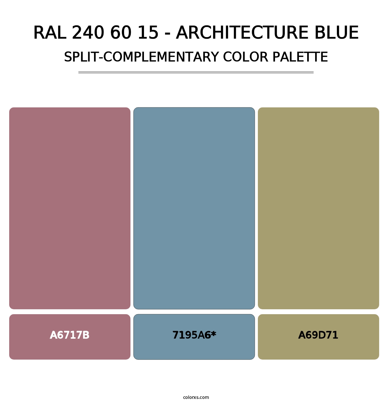 RAL 240 60 15 - Architecture Blue - Split-Complementary Color Palette
