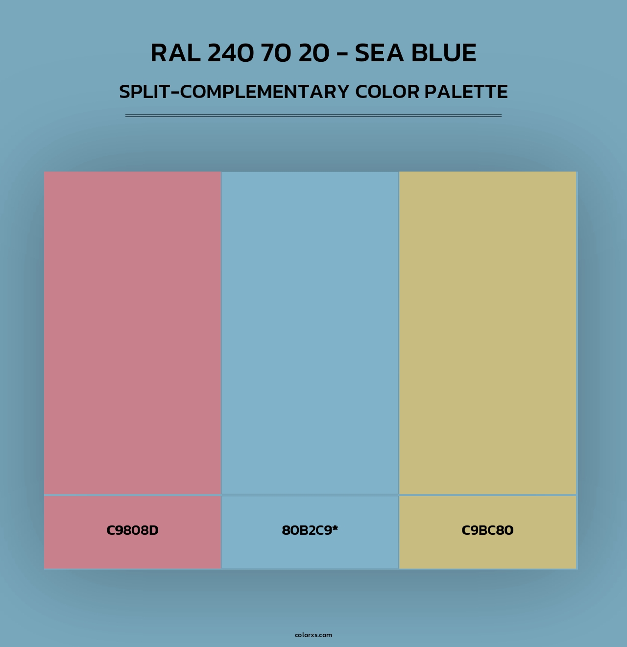 RAL 240 70 20 - Sea Blue - Split-Complementary Color Palette