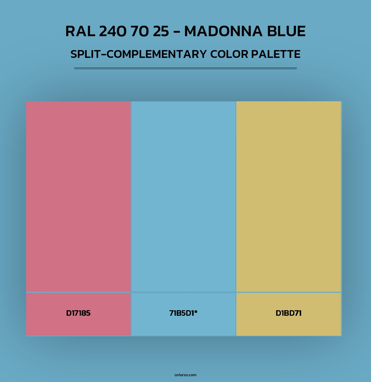RAL 240 70 25 - Madonna Blue - Split-Complementary Color Palette