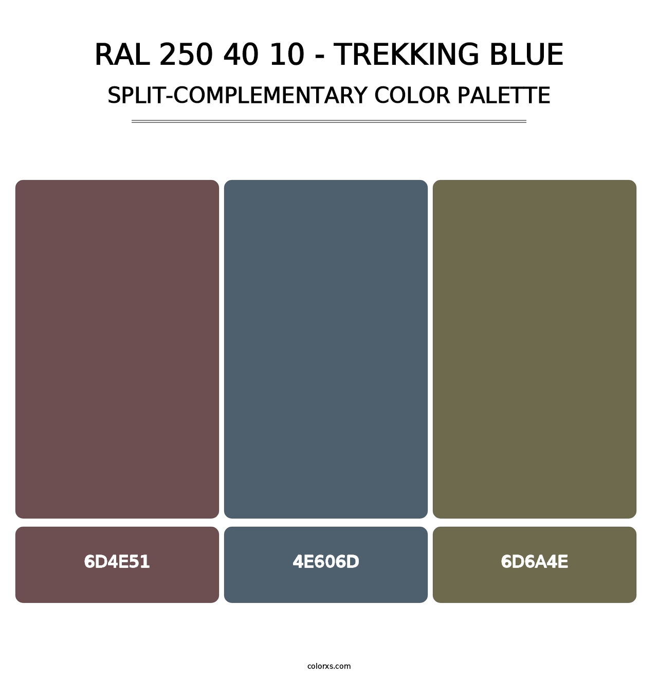 RAL 250 40 10 - Trekking Blue - Split-Complementary Color Palette