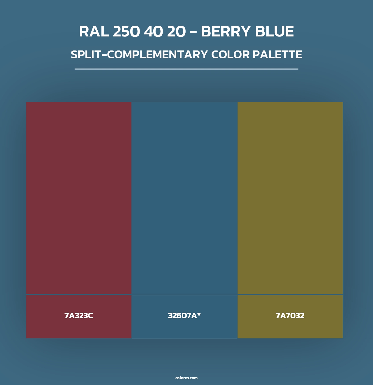 RAL 250 40 20 - Berry Blue - Split-Complementary Color Palette