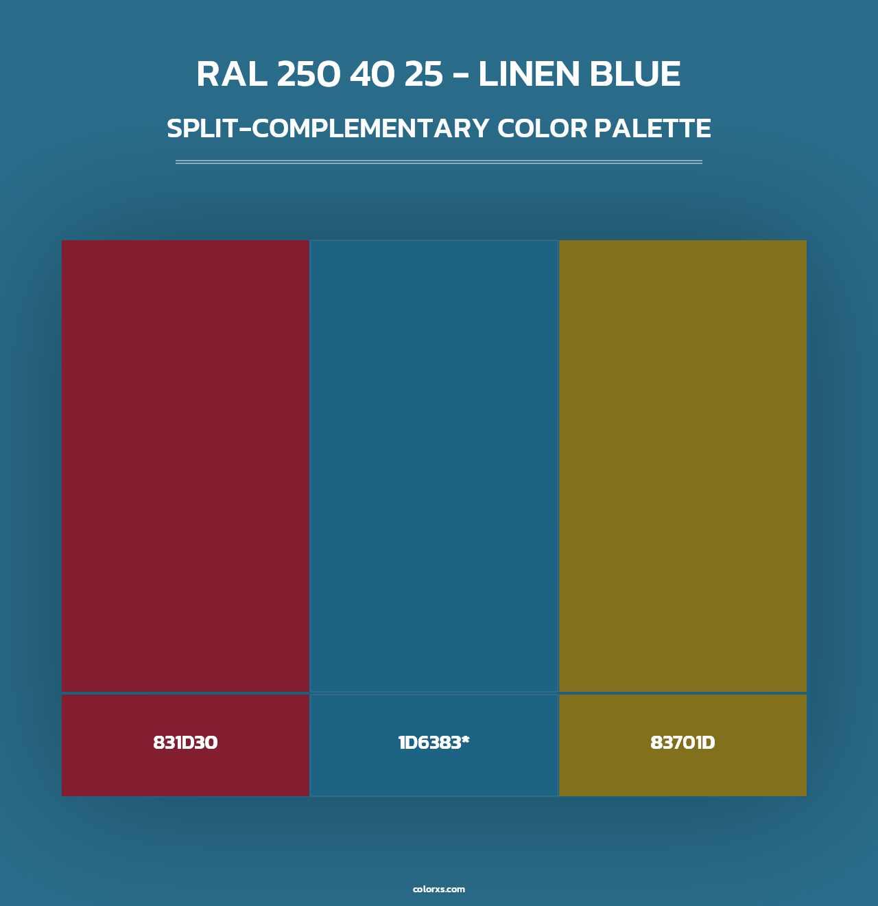 RAL 250 40 25 - Linen Blue - Split-Complementary Color Palette