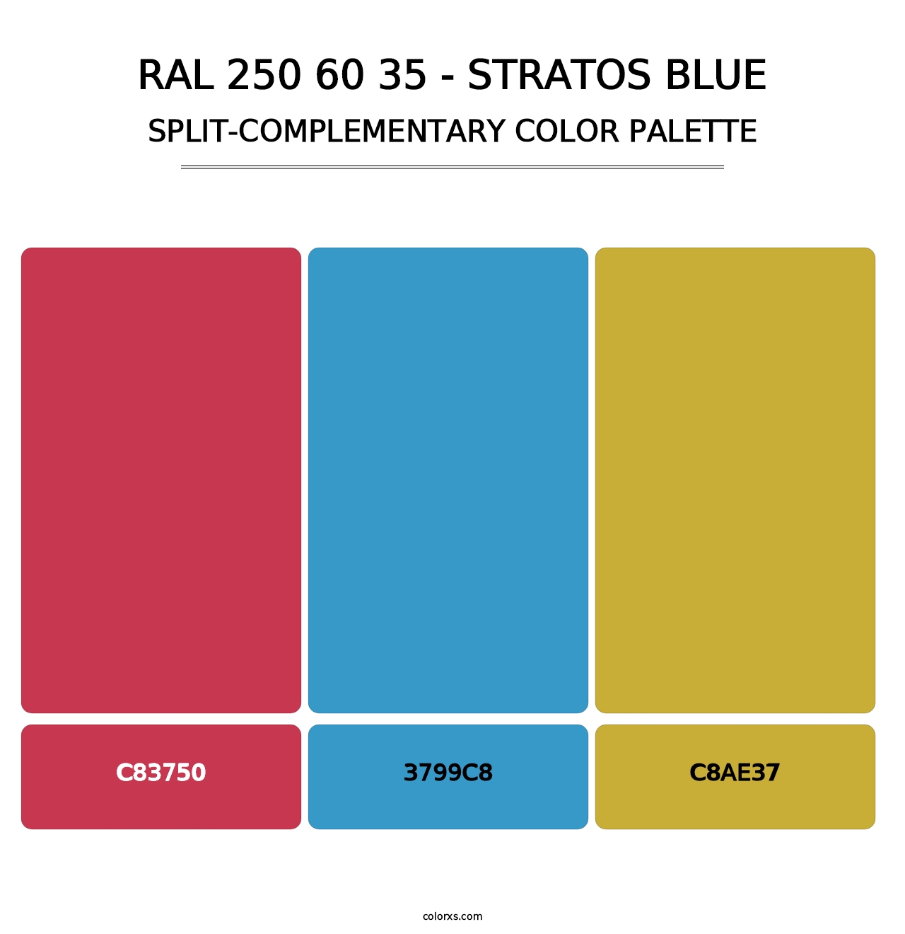 RAL 250 60 35 - Stratos Blue - Split-Complementary Color Palette