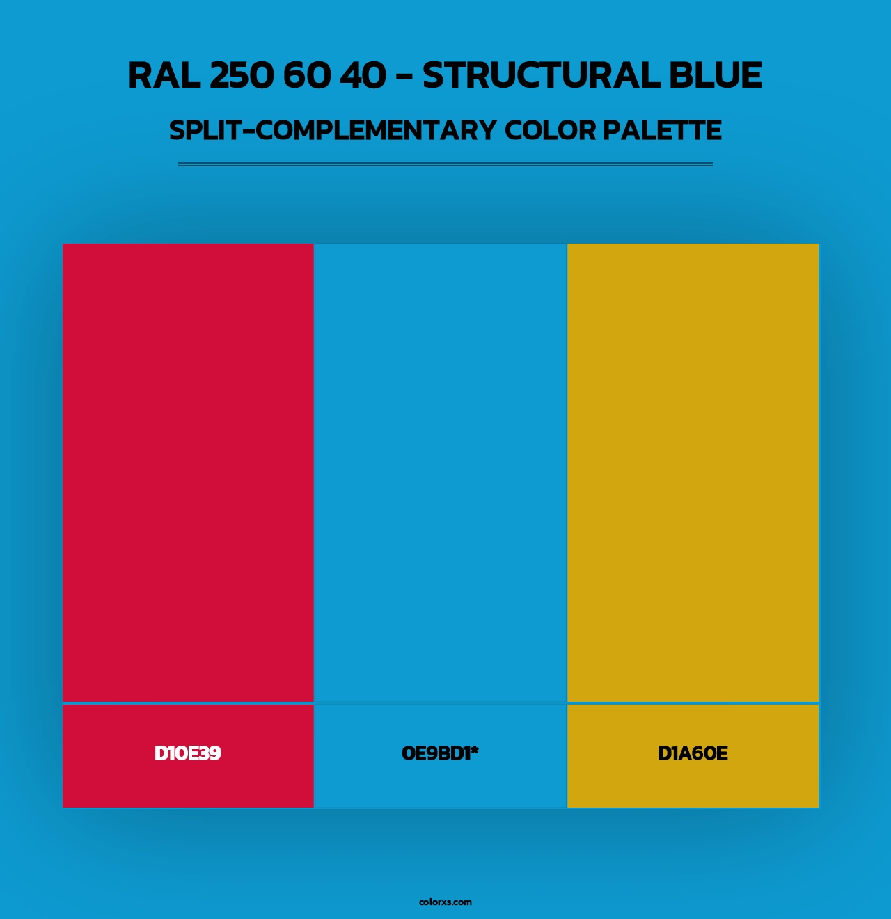 RAL 250 60 40 - Structural Blue - Split-Complementary Color Palette