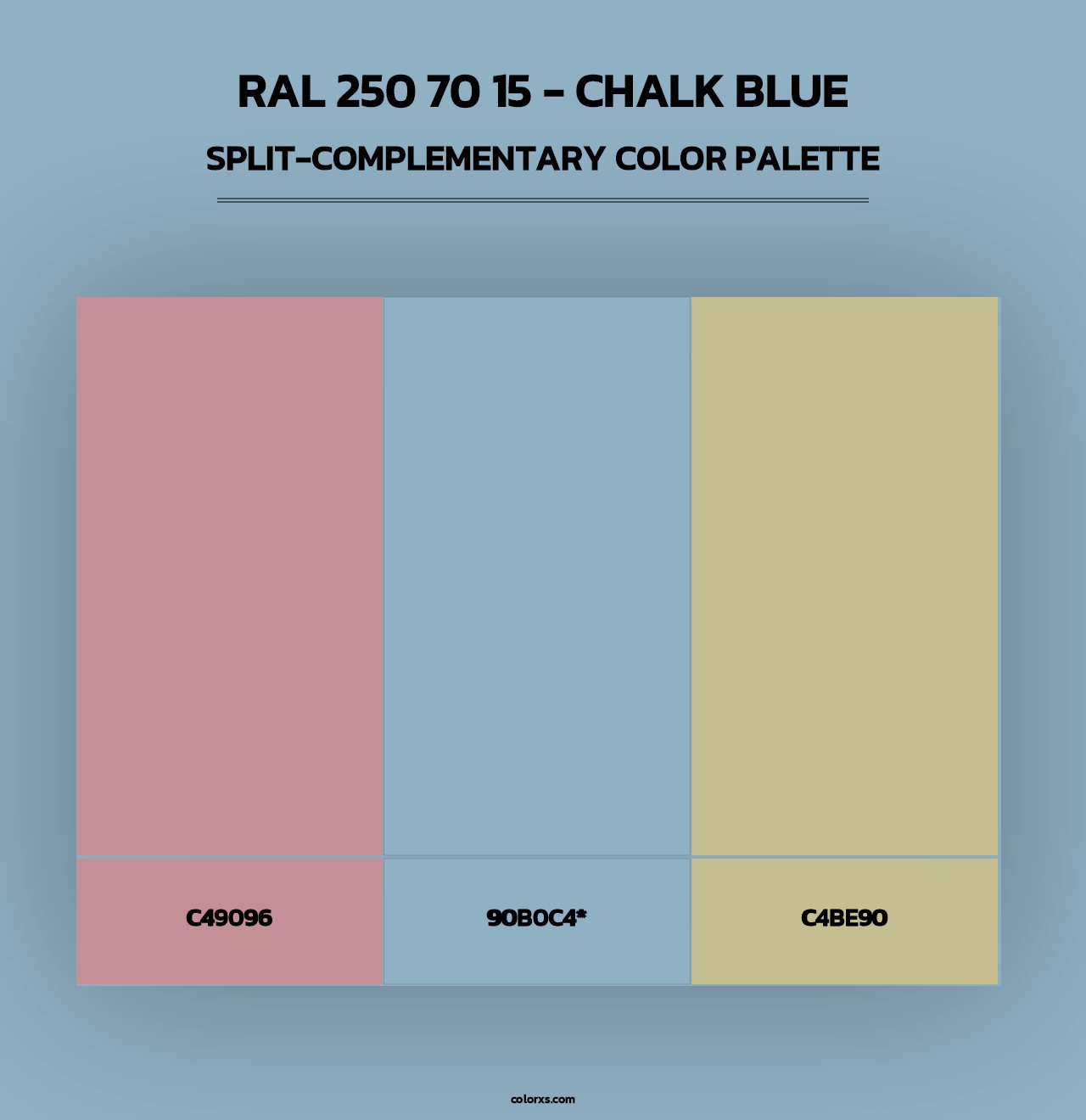 RAL 250 70 15 - Chalk Blue - Split-Complementary Color Palette