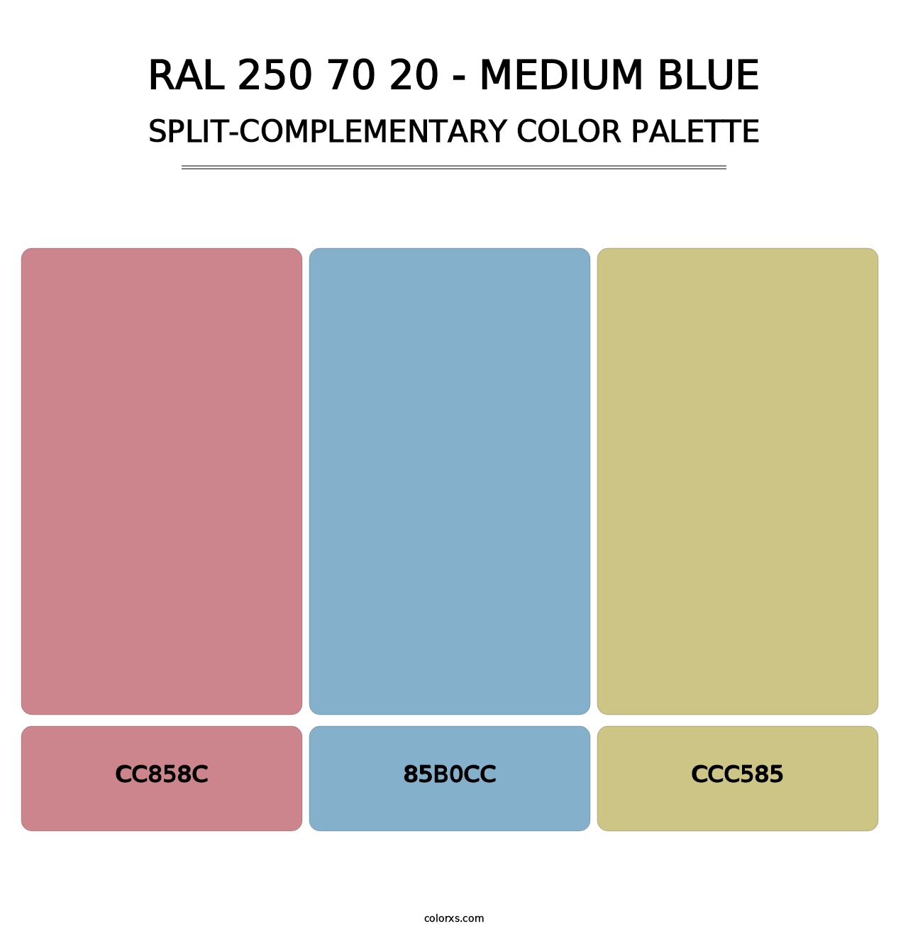 RAL 250 70 20 - Medium Blue - Split-Complementary Color Palette