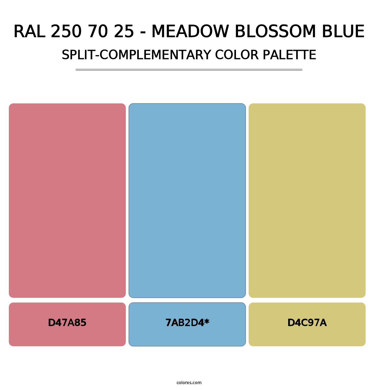 RAL 250 70 25 - Meadow Blossom Blue - Split-Complementary Color Palette