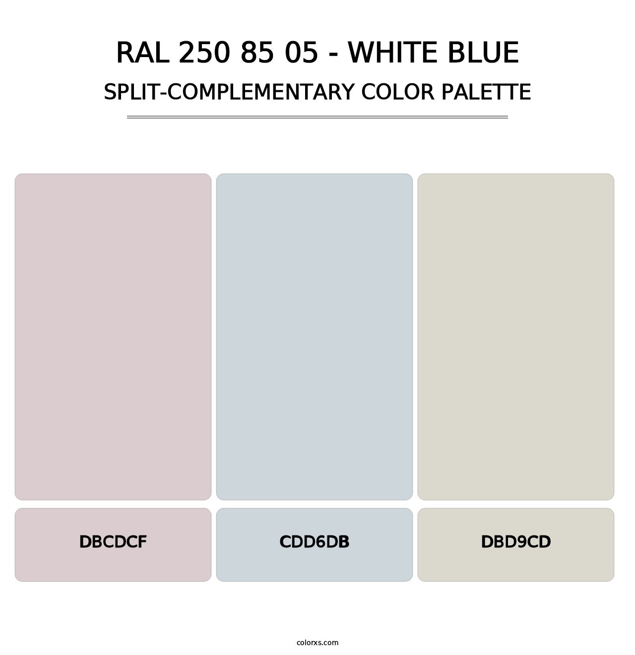 RAL 250 85 05 - White Blue - Split-Complementary Color Palette