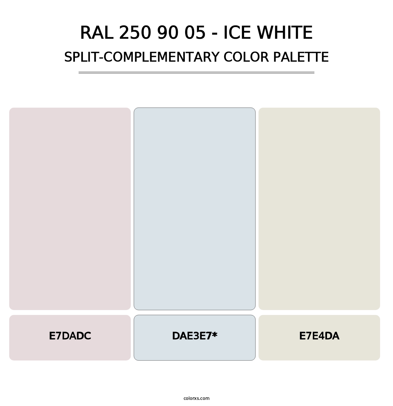 RAL 250 90 05 - Ice White - Split-Complementary Color Palette