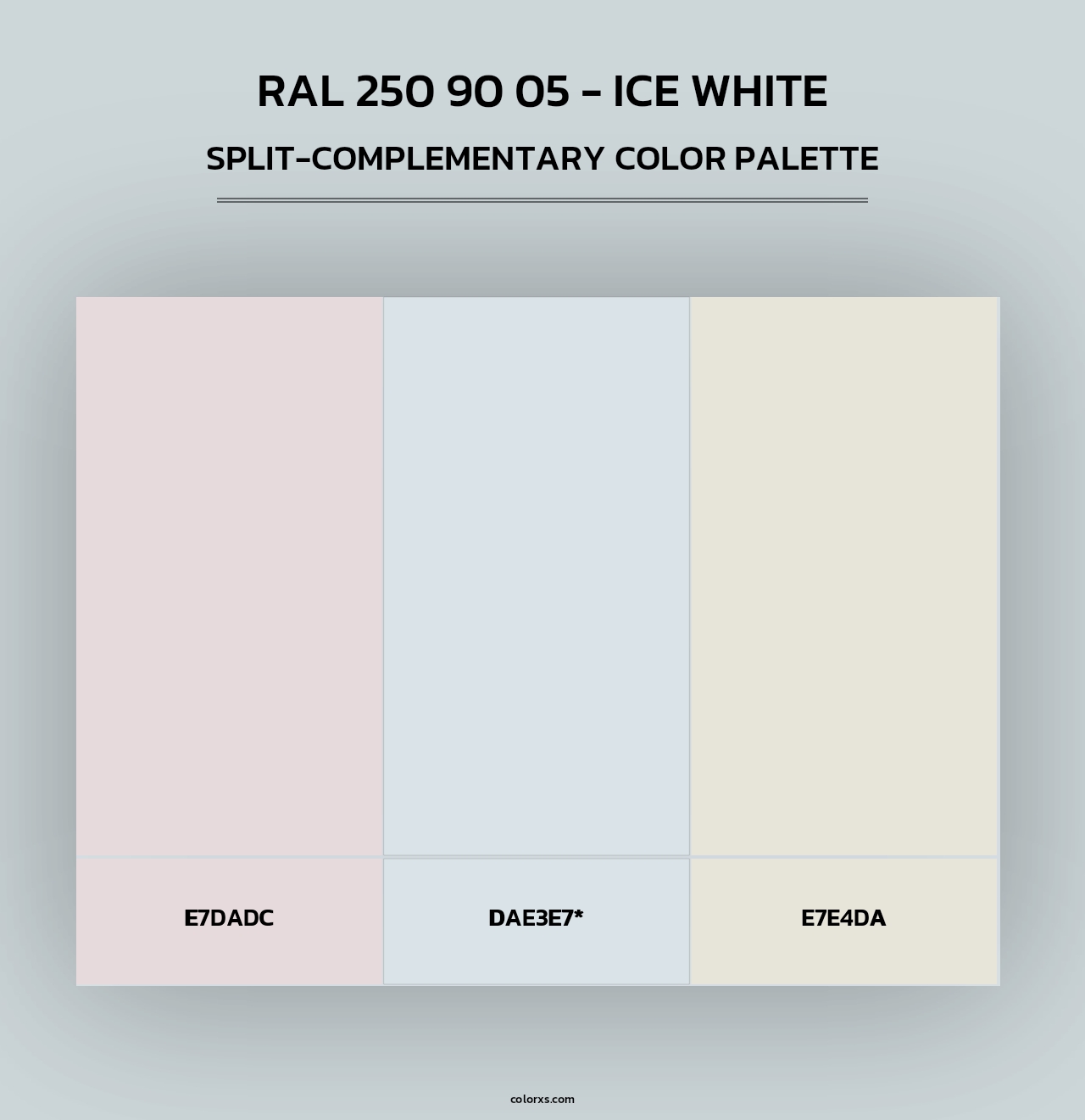 RAL 250 90 05 - Ice White - Split-Complementary Color Palette
