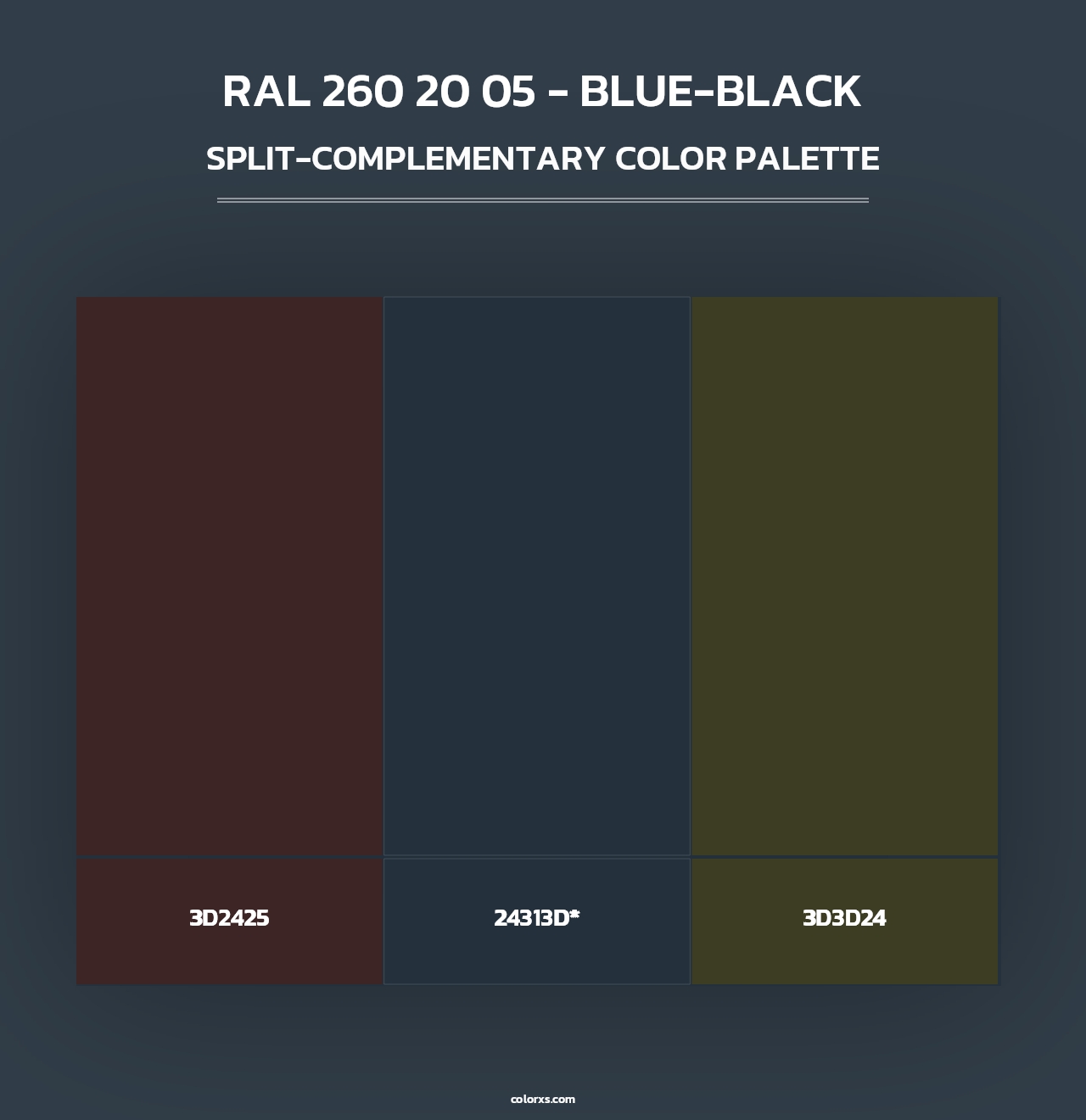 RAL 260 20 05 - Blue-Black - Split-Complementary Color Palette