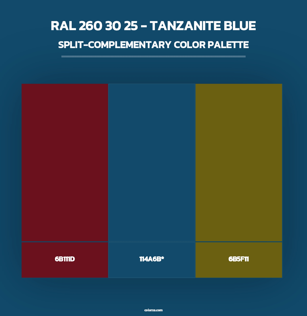 RAL 260 30 25 - Tanzanite Blue - Split-Complementary Color Palette