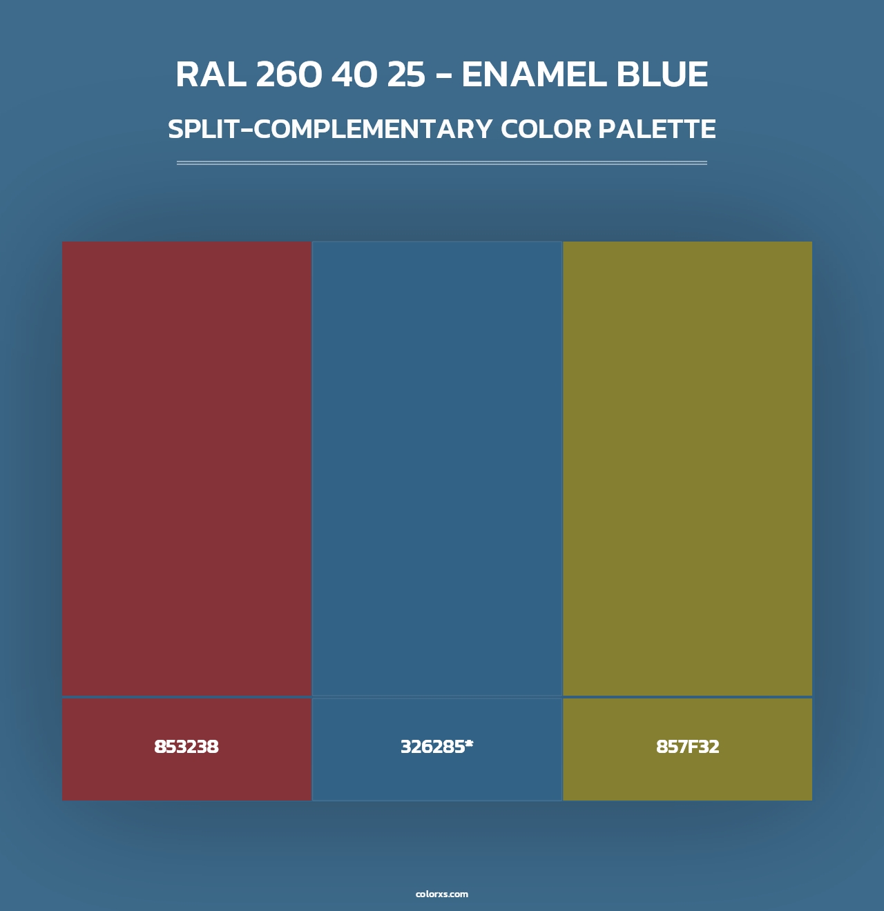 RAL 260 40 25 - Enamel Blue - Split-Complementary Color Palette