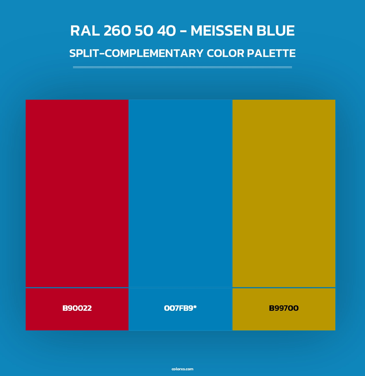 RAL 260 50 40 - Meissen Blue - Split-Complementary Color Palette