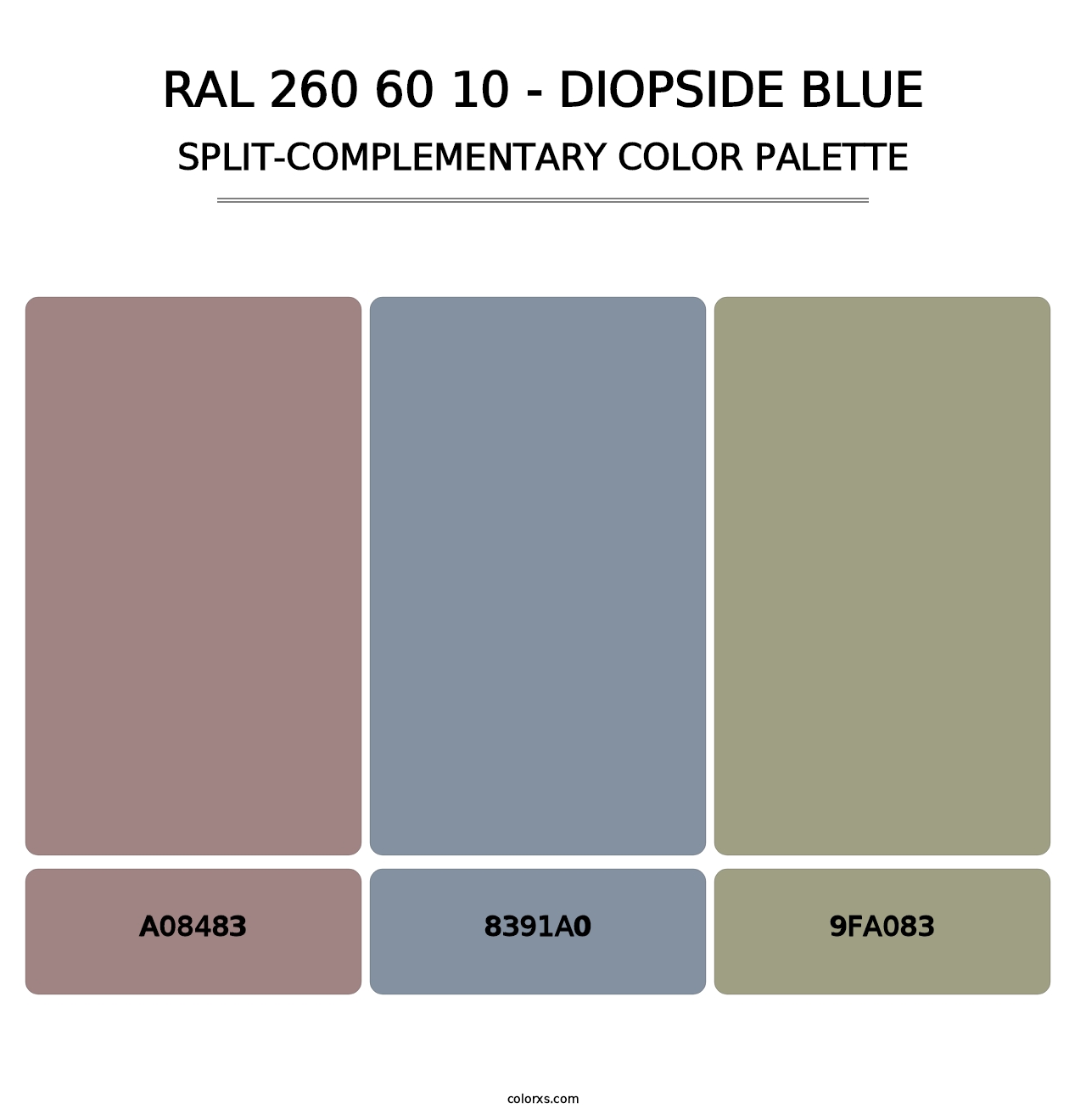 RAL 260 60 10 - Diopside Blue - Split-Complementary Color Palette