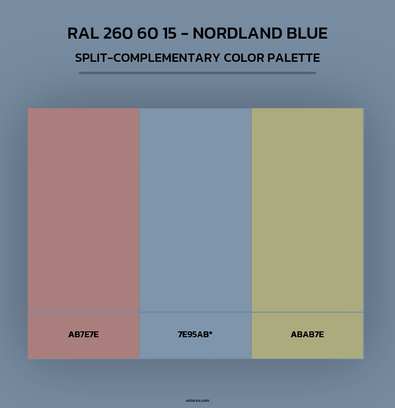 RAL 260 60 15 - Nordland Blue - Split-Complementary Color Palette