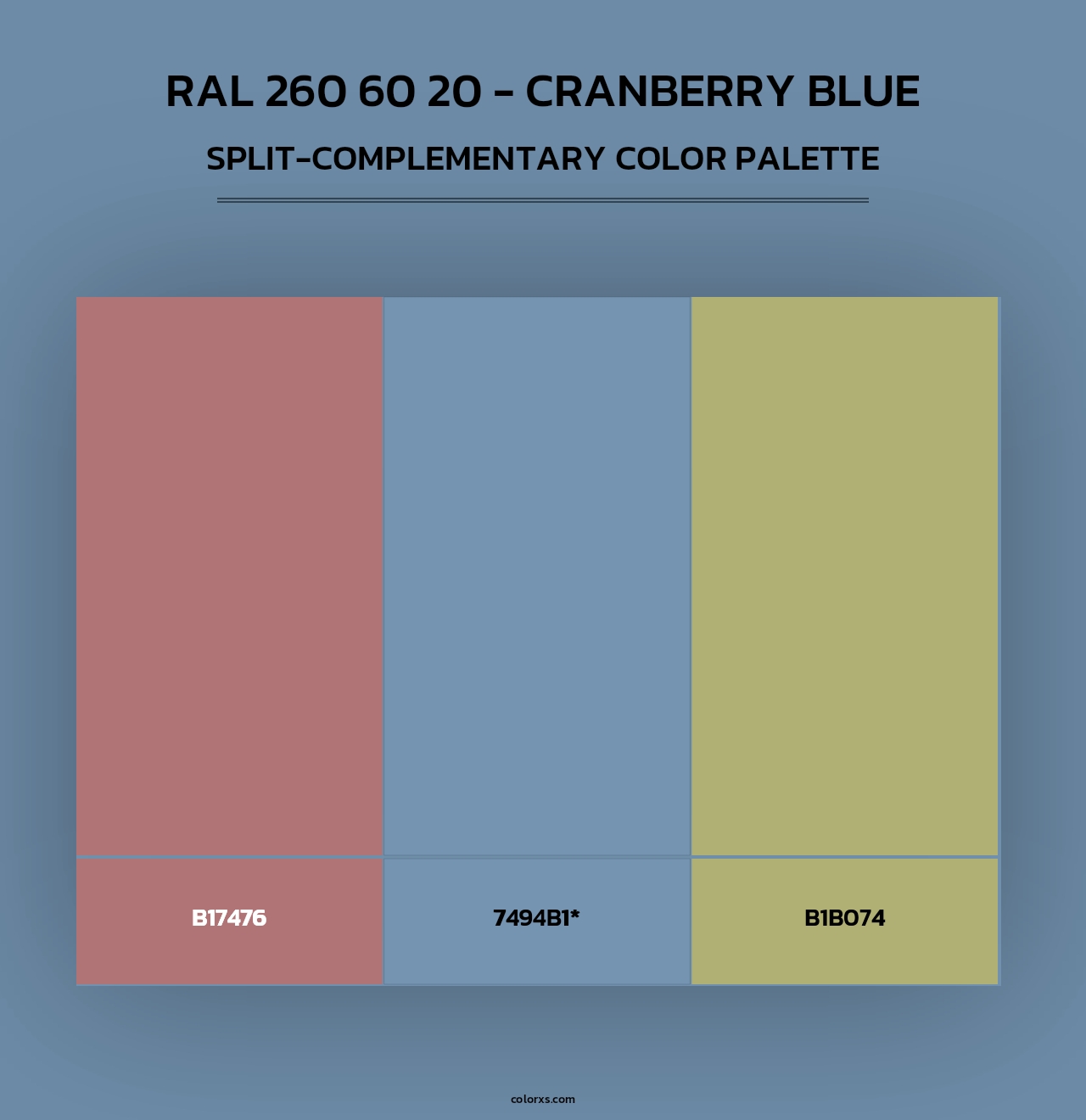 RAL 260 60 20 - Cranberry Blue - Split-Complementary Color Palette