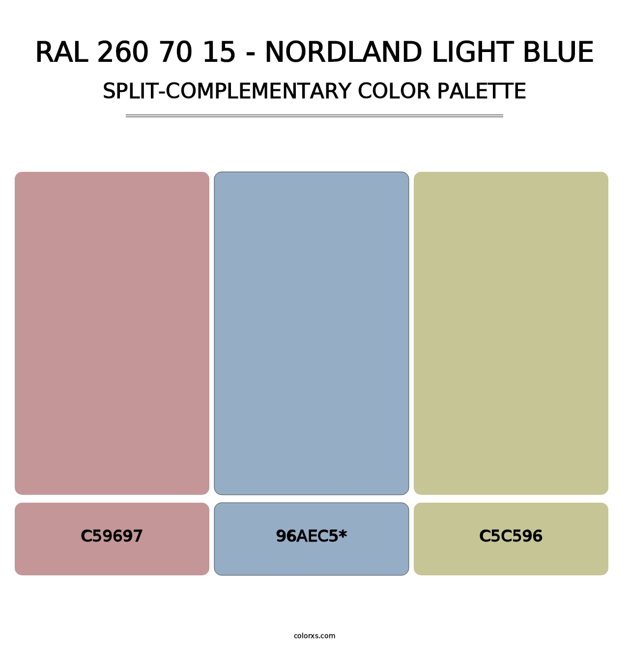 RAL 260 70 15 - Nordland Light Blue - Split-Complementary Color Palette