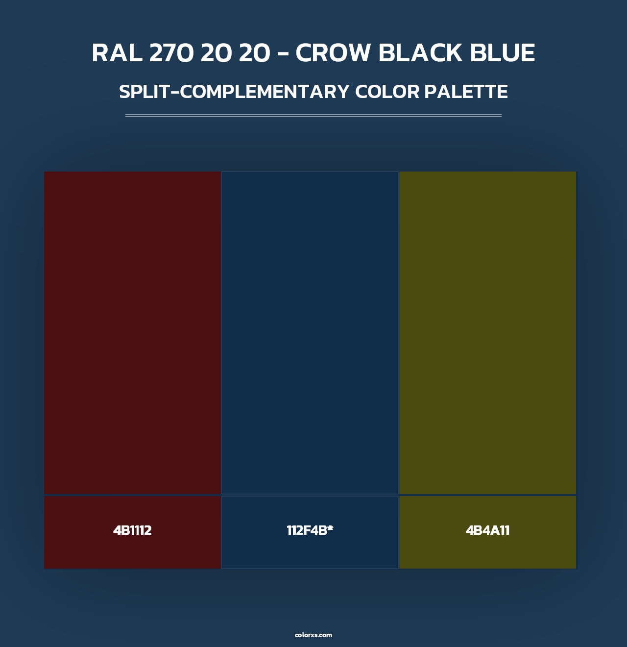 RAL 270 20 20 - Crow Black Blue - Split-Complementary Color Palette